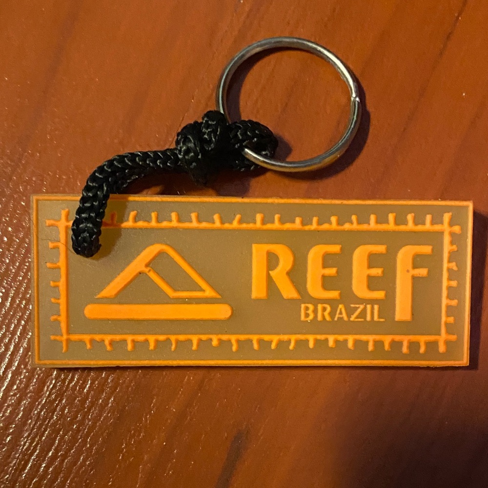 Collectible Reef Dynamic Orange Translucent Resin Abstract Art Keychain